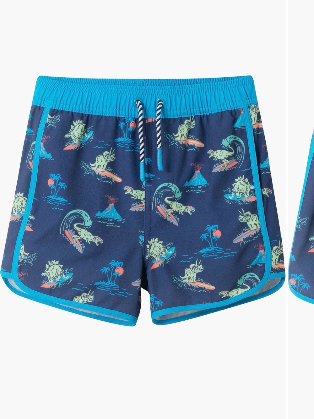 Kids Blue Dino Surf Swim Shorts